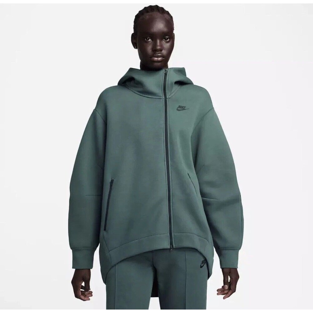 Nike NEW Women's Sportswear Tech Fleece Zip Hoodie Green X Large $165